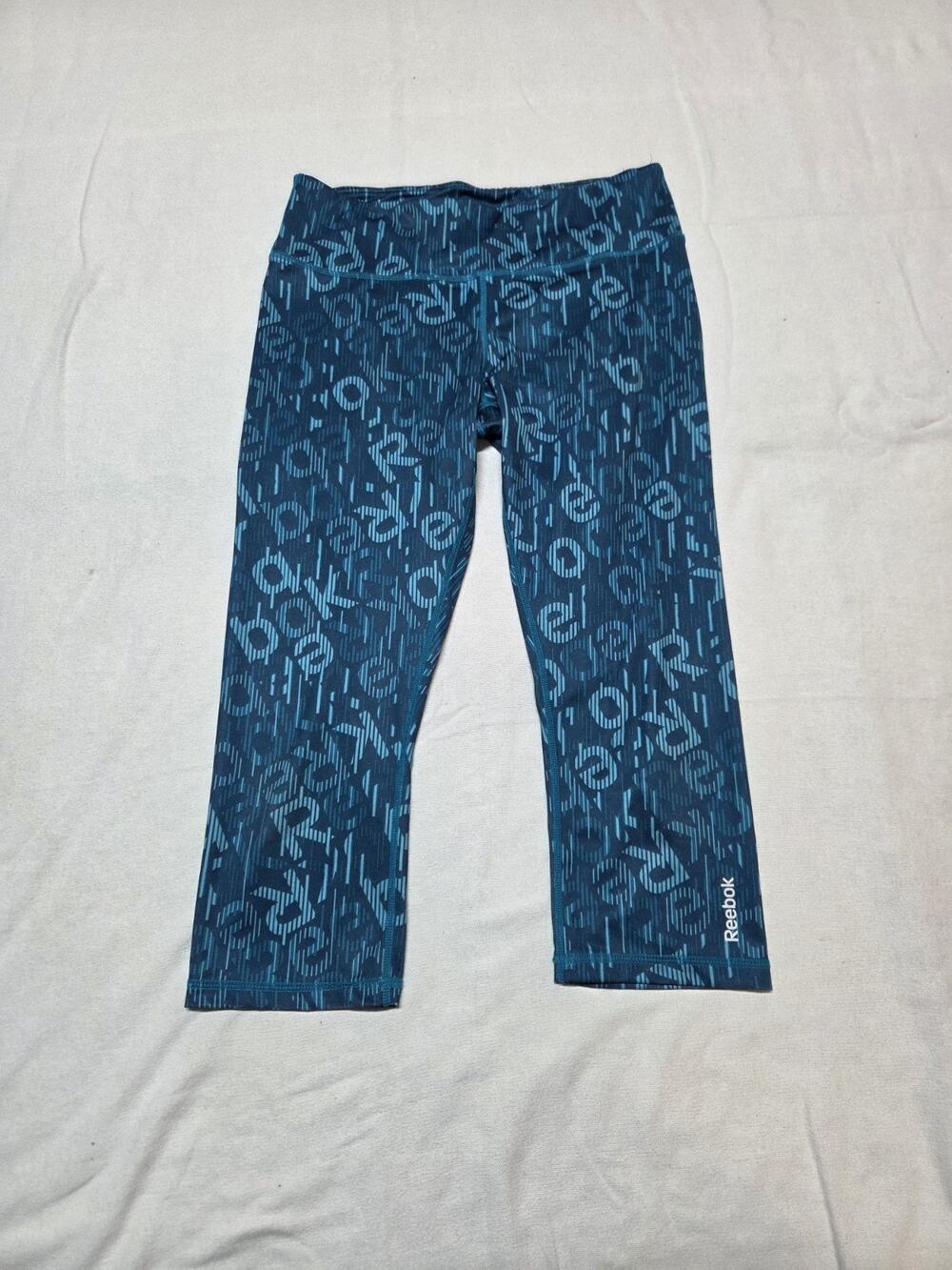 Reebok Women's Green Spell Out Leggings Size M